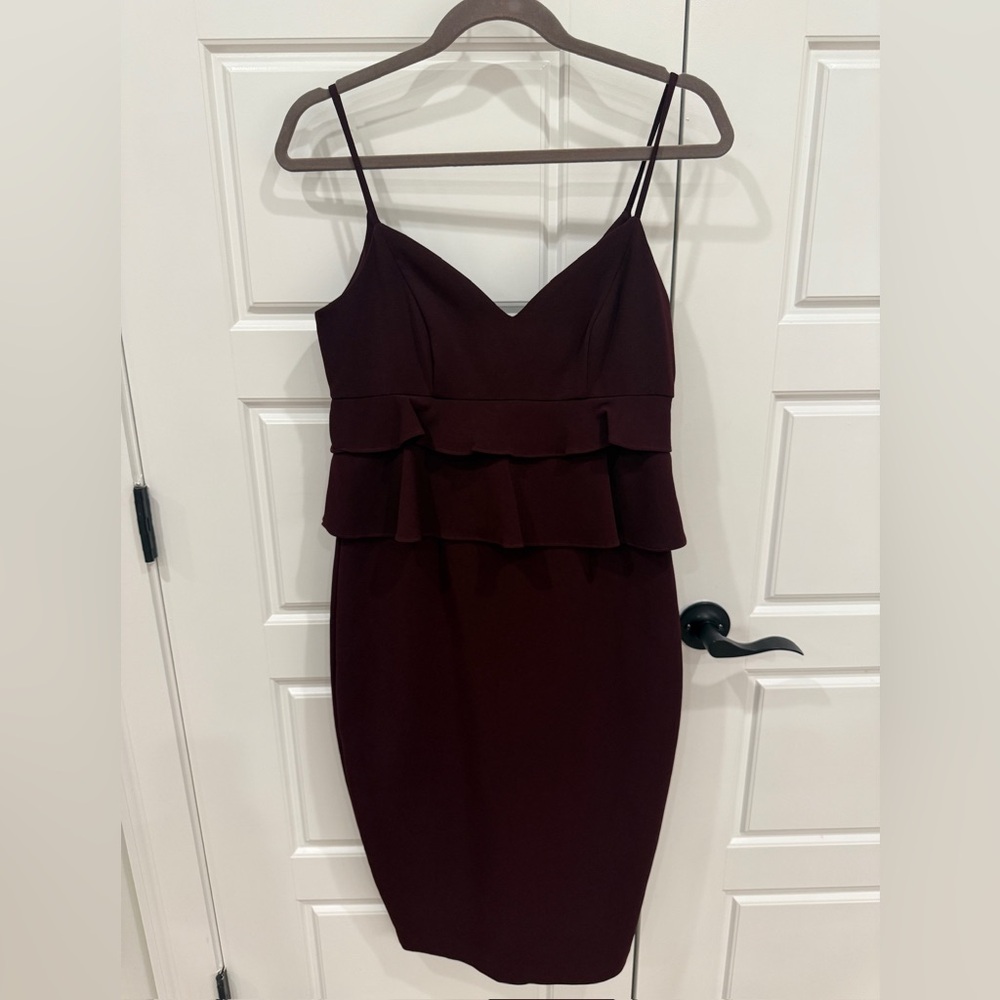 Gianni Bini Burgundy Layered Formal Dress